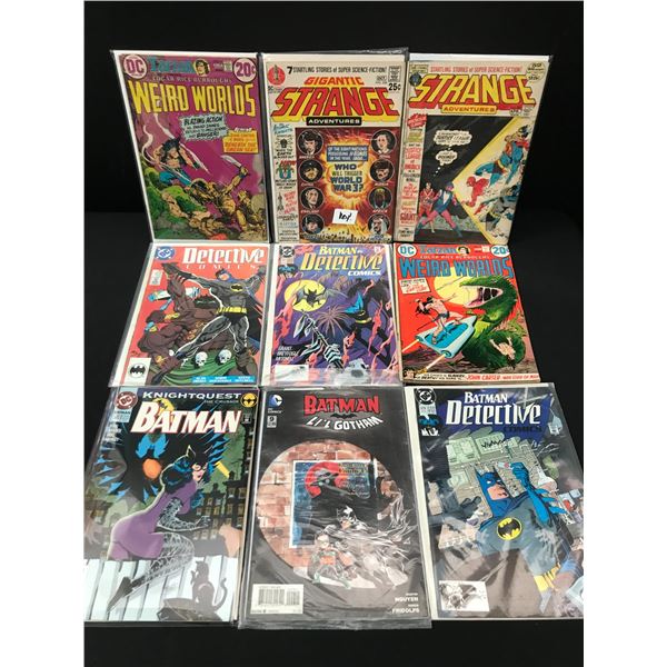 LOT OF 9 MIXED TITLE COMICS INCLUDING 7 FEATURING BATMAN - DC COMICS