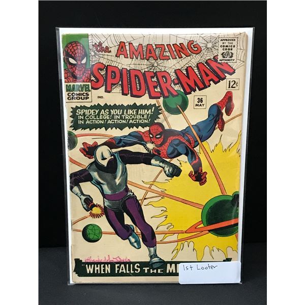 THE AMAZING SPIDERMAN #36 1ST LOOTER - MARVEL COMICS