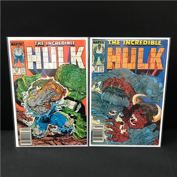 LOT OF 2 INCREDIBLE HULK COMICS #341-342 - MARVEL COMICS