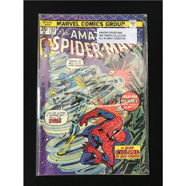THE AMAZING SPIDERMAN #143 ONE OWNER COLLECTION - MARVEL COMICS