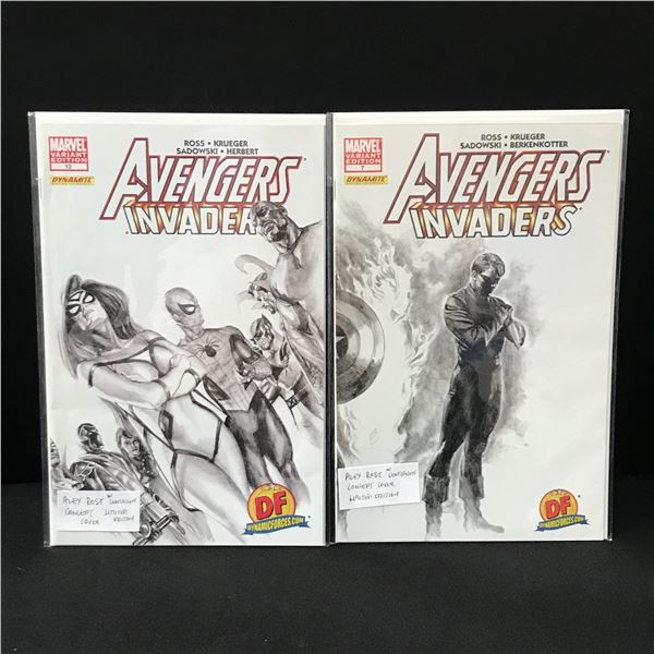 LOT OF 2 AVENGERS INVADERS ISSUES #7 & #12 LIMITED ISSUE WITH COAS - MARVEL COMICS