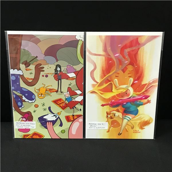 LOT OF 2 ADVENTURE TIME COMICS INCLUDING #1 - WITH COA