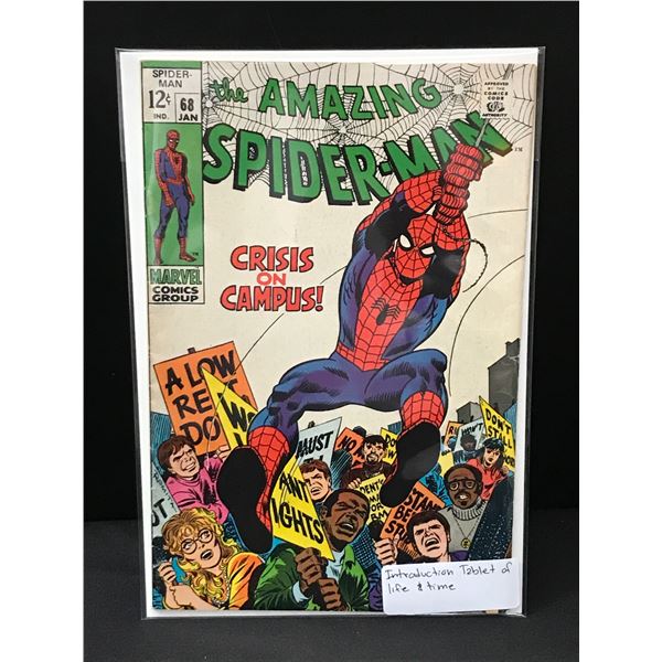 THE AMAZING SPIDERMAN #68 INTRO OF TABLET OF LIFE & TIME - MARVEL COMICS