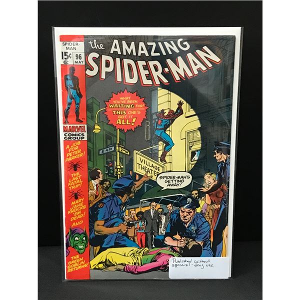 THE AMAZING SPIDERMAN #96 PUBLISHED WITHOUT APPROVAL DUE TO DRUG USE - MARVEL COMICS