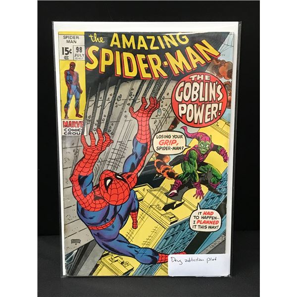 THE AMAZING SPIDERMAN #98 DRUG ADDICTION PLOT - MARVEL COMICS