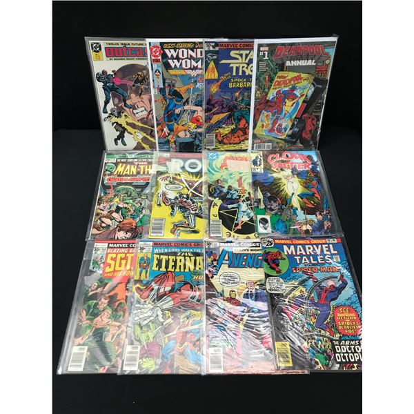 LOT OF 12 MIXED TITLE COMICS - MARVEL & DC