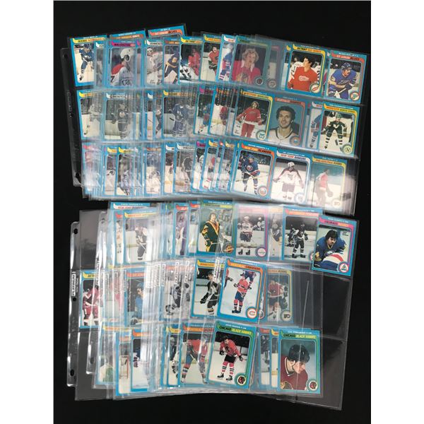 LOT OF 1979-80 O PEE CHEE NHL TRADING CARDS IN BINDER SLEEVES