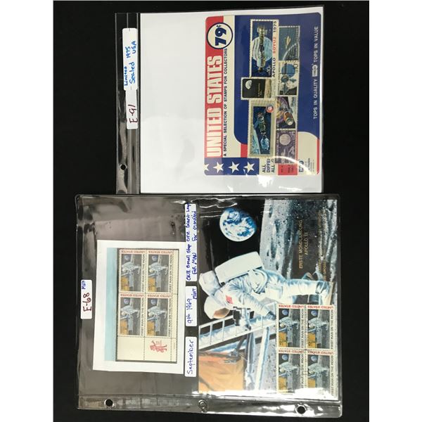 SPACE THEMED STAMPS INCLUDING 1969 MINT STAMP ONE SMALL STAMP ONE GIANT LEAP FOR MANKIND