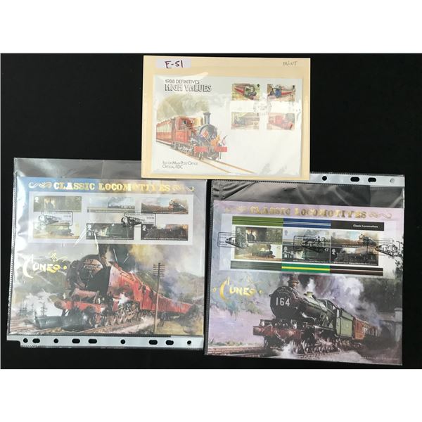 LOT OF 3 TRAIN STAMP SETS