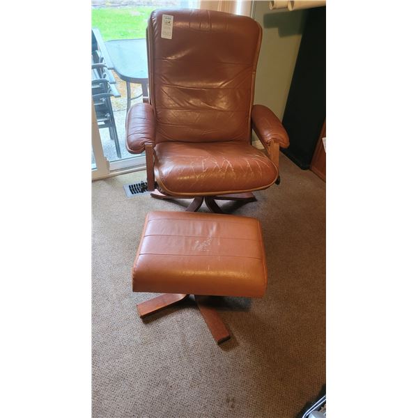 Leather Chair, Stool A