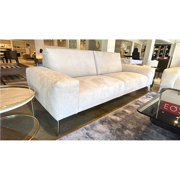 ARIANO SOFA. BELLINI ITALIAN HOME. NOVA BUCK COVER IN 05 GREY, PLUSH CUSHIONS. RETAIL $6300