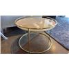 Image 2 : CALLIGARIS ROUND MARBLE AND BRASS 24" X 16"  TABLE.