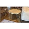 Image 4 : CALLIGARIS ROUND MARBLE AND BRASS 24" X 16"  TABLE.
