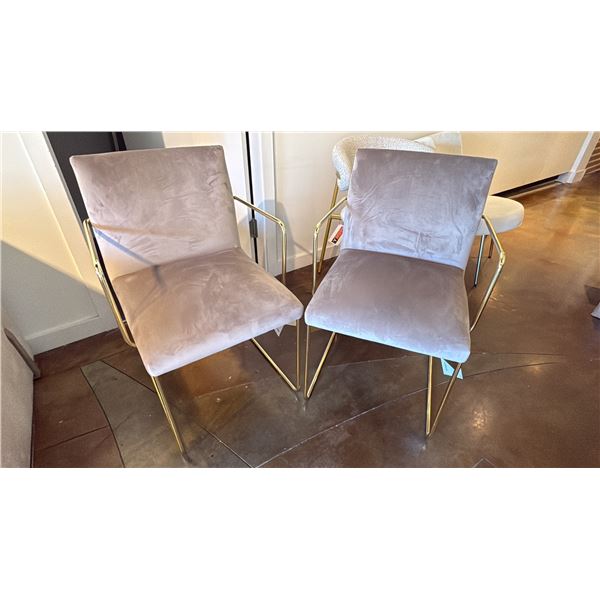 PAIR OF CALLIGARIS GALA CHAIRS WITH POLISHED BRASS. NOSTALGIC FEEL AND RETRO VIBE. RETAIL $2400