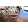 Image 1 : CALLIGARIS PLANT 36" ROUND TEMPERED GLASS DINING TABLE WITH 3 NEW YORK CHAIRS. RETAIL $4300