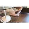 Image 5 : CALLIGARIS PLANT 36" ROUND TEMPERED GLASS DINING TABLE WITH 3 NEW YORK CHAIRS. RETAIL $4300