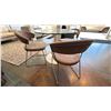 Image 6 : CALLIGARIS PLANT 36" ROUND TEMPERED GLASS DINING TABLE WITH 3 NEW YORK CHAIRS. RETAIL $4300