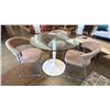 Image 7 : CALLIGARIS PLANT 36" ROUND TEMPERED GLASS DINING TABLE WITH 3 NEW YORK CHAIRS. RETAIL $4300
