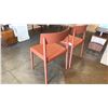 Image 3 : PAIR OF CALLIGARIS FORMED WOOD CHAIRS IN BURNT SIENNA. SCANDIA MADE IN ITALY. RETAIL $2070