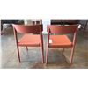 Image 4 : PAIR OF CALLIGARIS FORMED WOOD CHAIRS IN BURNT SIENNA. SCANDIA MADE IN ITALY. RETAIL $2070