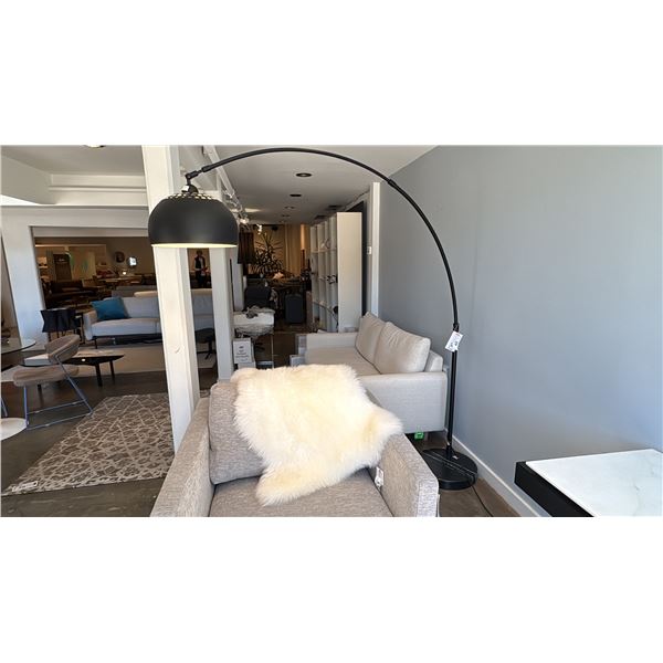 EQ3 ADJUSTABLE FLOOR LAMP WITH GRANITE WEIGHTED BASE. EXTENDS UP TO 6'