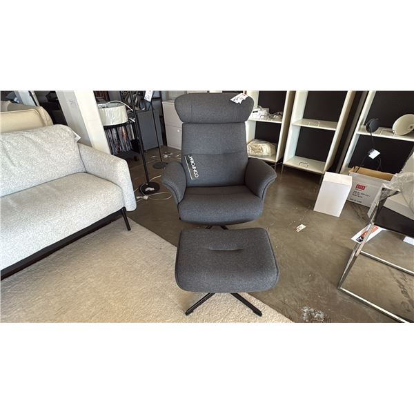 CONFORM MADE IN SWEDEN TIMEOUT CHAIR WITH OTTOMAN. TILT, SWIVEL WITH LOCKING TILT. INCREDIBLY