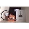 Image 1 : EQ3 POLISHED COPPER PENDANT LIGHT. 7"DX9 1/2"H. BRAIDED CORD.