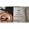 Image 2 : EQ3 POLISHED COPPER PENDANT LIGHT. 7"DX9 1/2"H. BRAIDED CORD.