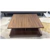 Image 1 : EQ3 MADE IN CANADA PLANK SQUARE COFFEE TABLE BY TOM CHUNG. WALNUT 38" X 38" RETAIL $1600