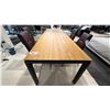 Image 1 : MADE IN EUROPE BEAUTIFUL WOOD TABLE WITH 2 BUILT IN EXTENSIONS. SOLID OAK TOP. 6'-8'4" WITH