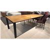 Image 4 : MADE IN EUROPE BEAUTIFUL WOOD TABLE WITH 2 BUILT IN EXTENSIONS. SOLID OAK TOP. 6'-8'4" WITH