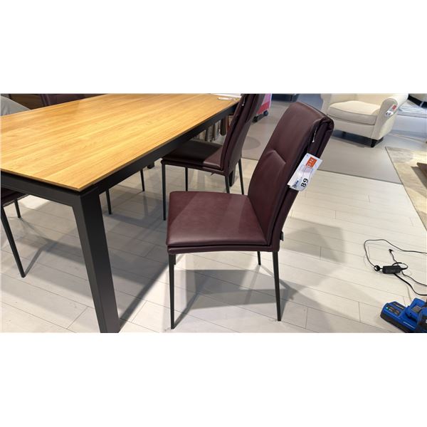CALLIGARIS MADE IN ITALY SET OF 4 BURGUNDY 'CARMEN' CHAIRS. GRACEFUL AND ELEGANT DESIGN.