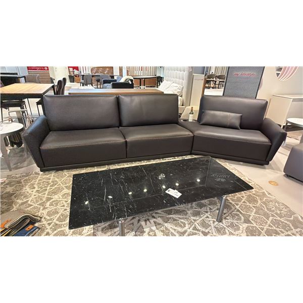 GAMMA MADE IN ITALY CUSTOM TWO PIECE HAND CUT HAND MADE SECTIONAL. 4MM THICK BULL HIDE. TWO