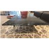 Image 3 : DITRE MARBLE TABLE (NOTE TINY BLEMISH ON ONE CORNER) WITH METAL LEGS. 5'4" X 32" RETAIL $5600