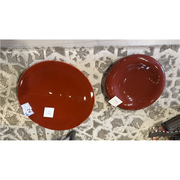 PAIR OF LARGE DECOR CERAMIC BOWLS. 20" & 15" RETAIL $500