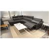 Image 2 : BELLINI MODERN LIVING MADE IN ITALY LEFT HAND FACING SECTIONAL WITH ONE POWER RECLINER. GREY FULL