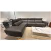 Image 6 : BELLINI MODERN LIVING MADE IN ITALY LEFT HAND FACING SECTIONAL WITH ONE POWER RECLINER. GREY FULL