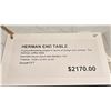 Image 3 : NATUZZI ITALIA HERMAN END TABLE. PEWTER METAL BASE, GREY MARBLE TOP. 22"D RETAIL $2100