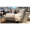 Image 2 : EQ3 MADE IN CANADA NARA QUEEN BED FRAME (MATTRESS NOT INCLUDED). ARCTIC PEBBLE FABRIC WITH