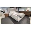 Image 5 : EQ3 MADE IN CANADA NARA QUEEN BED FRAME (MATTRESS NOT INCLUDED). ARCTIC PEBBLE FABRIC WITH