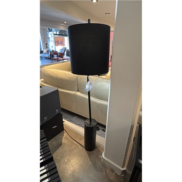 EQ3 DRUM FLOOR LAMP WITH BLACK MARBLE BASE 5' TALL