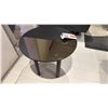 Image 1 : CALLIGARIS MADE IN ITALY ROUND SIDE TABLE. WOOD AND GLASS TOP 20" DIAMETER.  RETAIL $1300