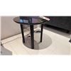 Image 2 : CALLIGARIS MADE IN ITALY ROUND SIDE TABLE. WOOD AND GLASS TOP 20" DIAMETER.  RETAIL $1300
