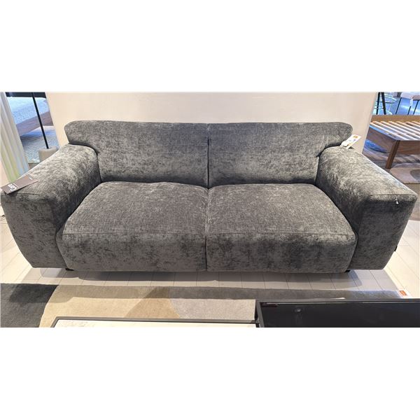FURNINOVA SCANDINAVIAN MADE VESTA SOFA. BLACK LEGS, GREY UPHOLSTERY. RETAIL $4300