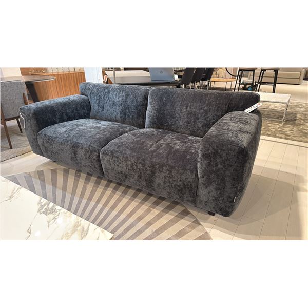 FURNINOVA SCANDINAVIAN MADE VESTA SOFA. BLACK LEGS, DARK GREY UPHOLSTERY. RETAIL $4300