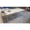 Image 2 : CALLIGARIS MADE IN ITALY CERAMIC TOP COFFEE TABLE. 42" X 24" WITH WHITE METAL BASE. RETAIL $2550