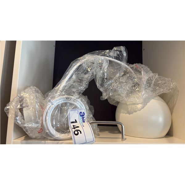 EQ3 WHITE BALL PENDANT LAMP. 7"