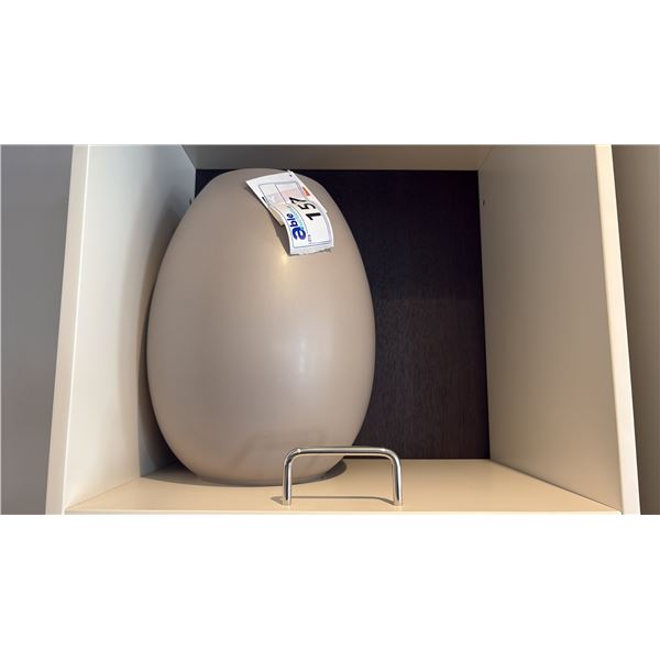 CALLIGARIS TAUPE CERAMIC DECOR VASE. RETAIL $260. 11"D X 14"H