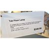 Image 3 : EQ3 TAB FLOOR LAMP WHITE MARBLE BASE. BRUSHED BRASS STEM. 61"H