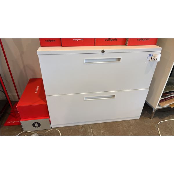 WHITE TWO DRAWER 36" LATERAL FILE CABINET-NO CONTENTS